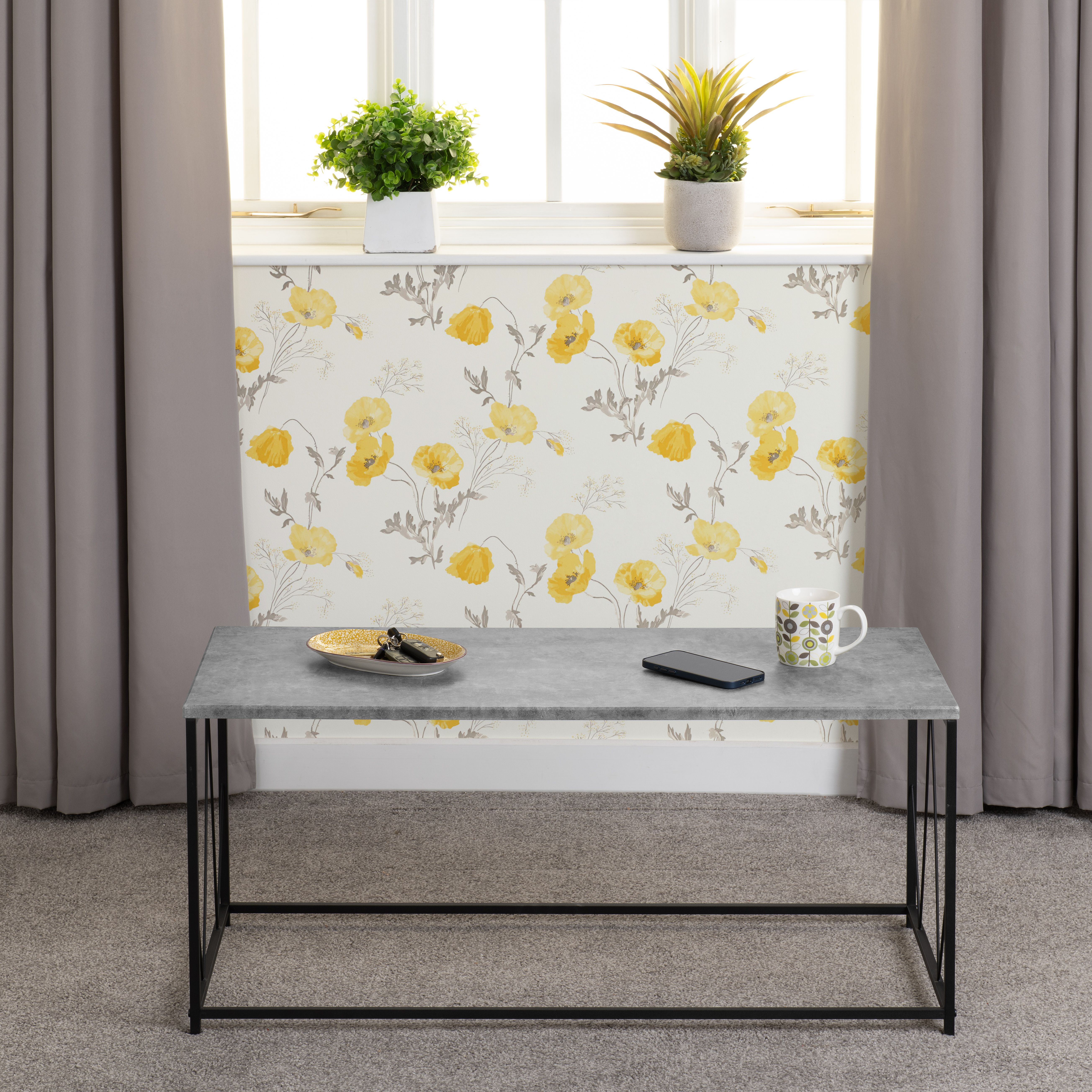 Seconique Athens Rectangular Coffee Table in Dark Grey