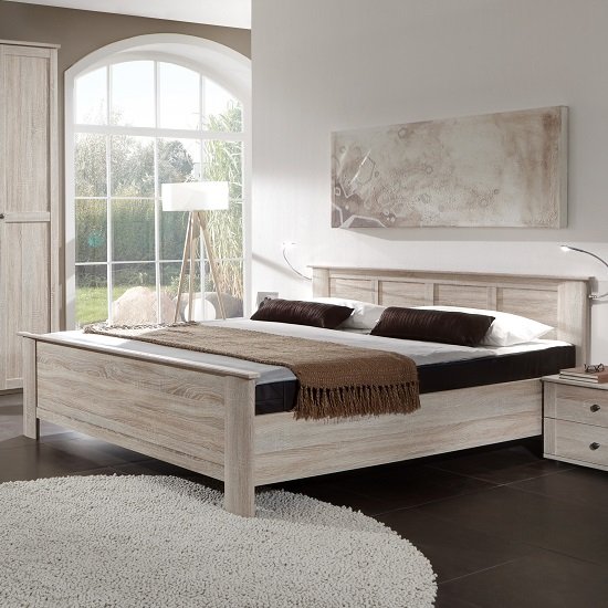 Krefeld Wooden Double Bed In Oak Effect