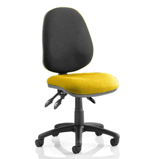 Luna III Office Chair With Senna Yellow Seat No Arms