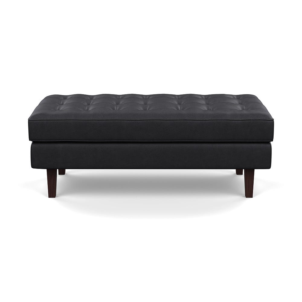 Heal's Hepburn Ottoman Liena Leather Black 622 Black