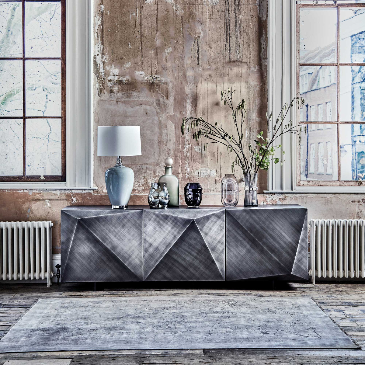 Cattelan Kayak 3 Door Sideboard, Brushed Grey
