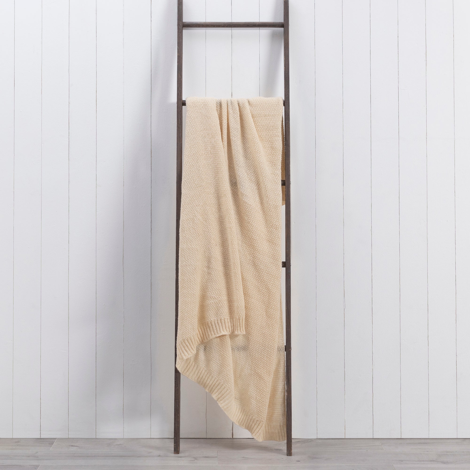 Heather Knitted 130x180cm Throw Cream
