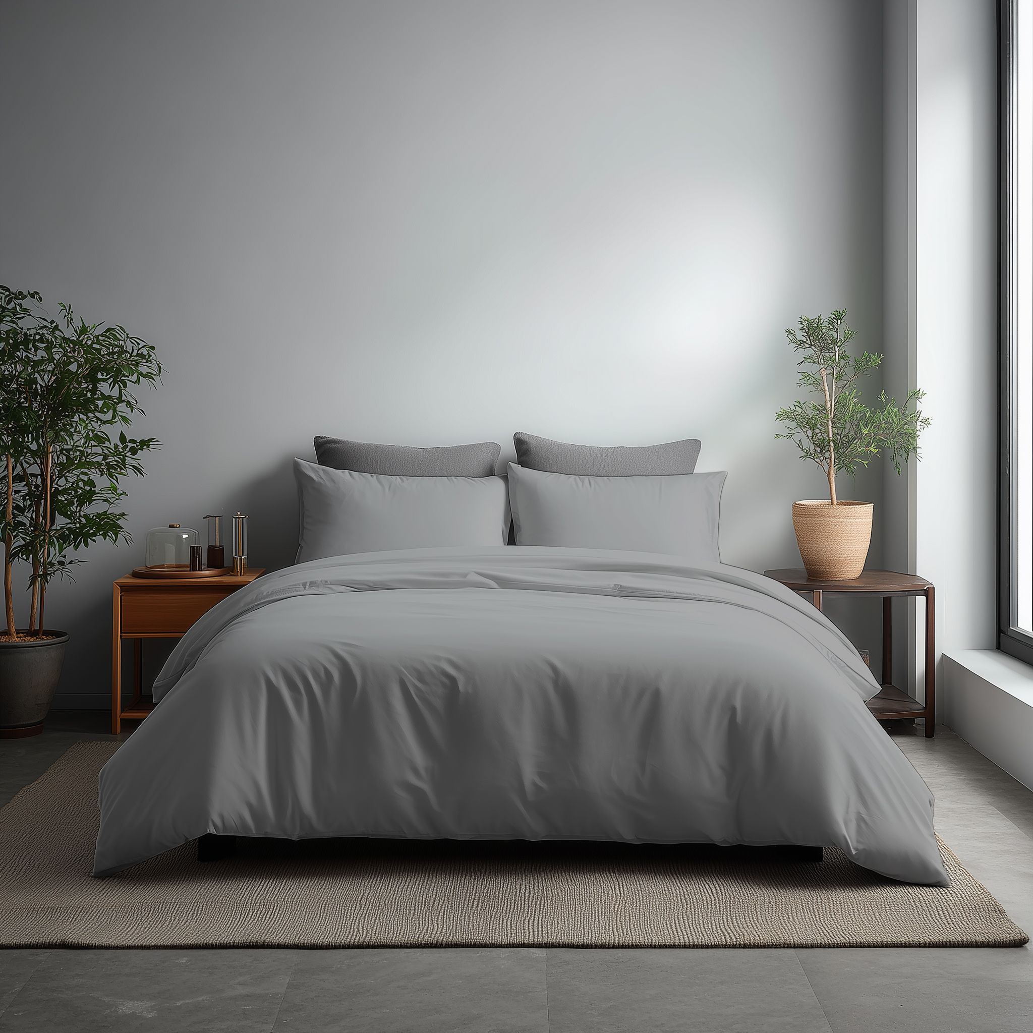 Snug City Microfibre Soft Touch Duvet Cover & Pillowcase/s Set Bed Linen in Silver