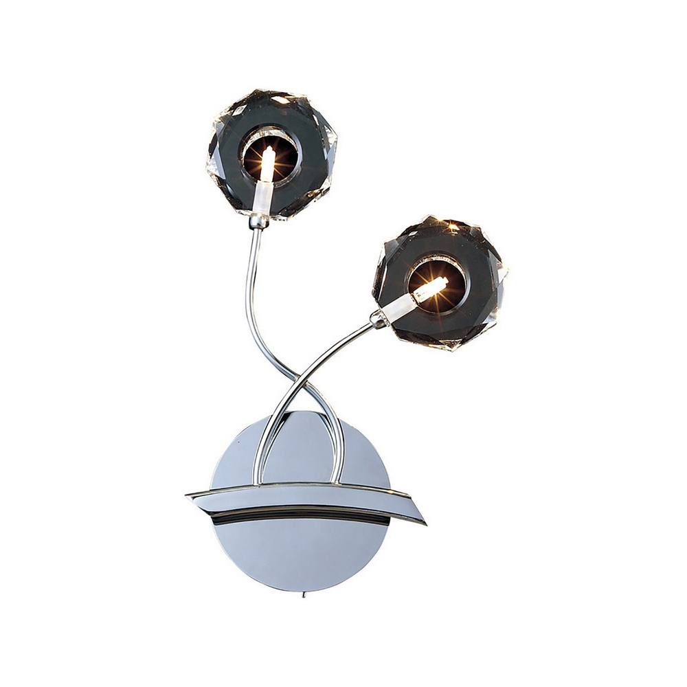 Netlighting Izona Wall Lamp 2 Light G4 Polished Chrome NOT LEDCFL Compatible in Grey