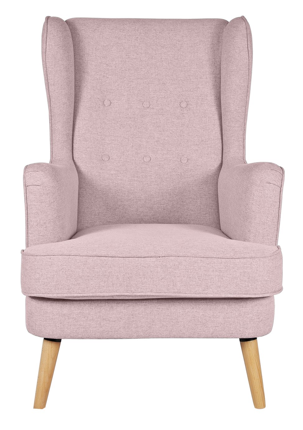 Habitat Callie Fabric Wingback Chair - Blush Pink