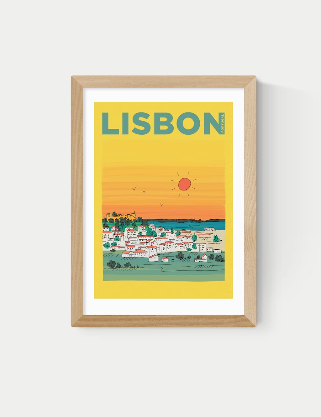 East End Prints Lisbon Framed Art Print Natural