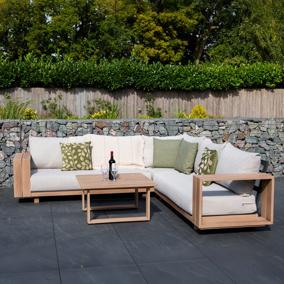 Norfolk Leisure Darlington Wood Look Aluminium Corner Set