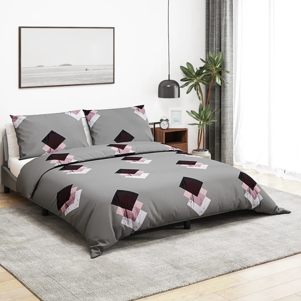 Berkfield Home Duvet Cover Set Grey 135x200 cm Cotton
