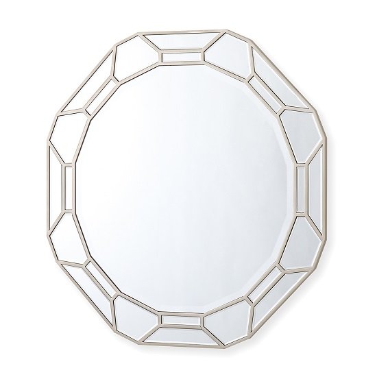 Dominga Round Wall Mirror In Silver Finish