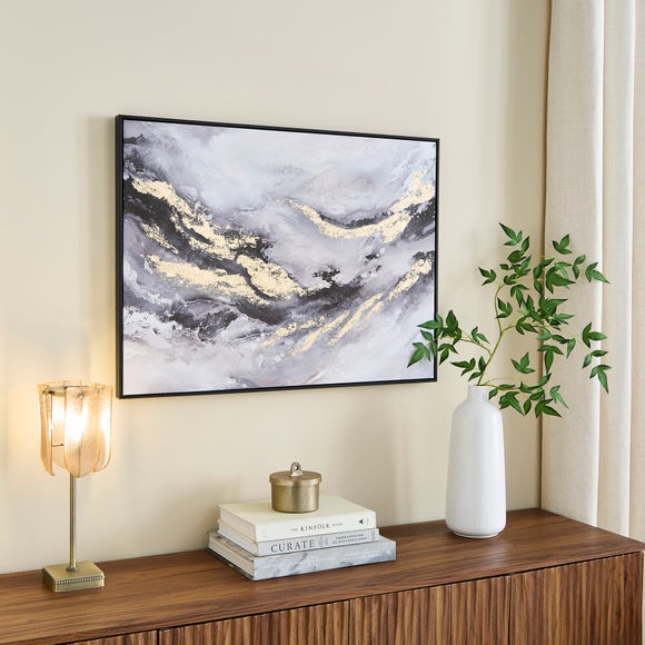 Luxe Gold Foil Abstract Framed Canvas