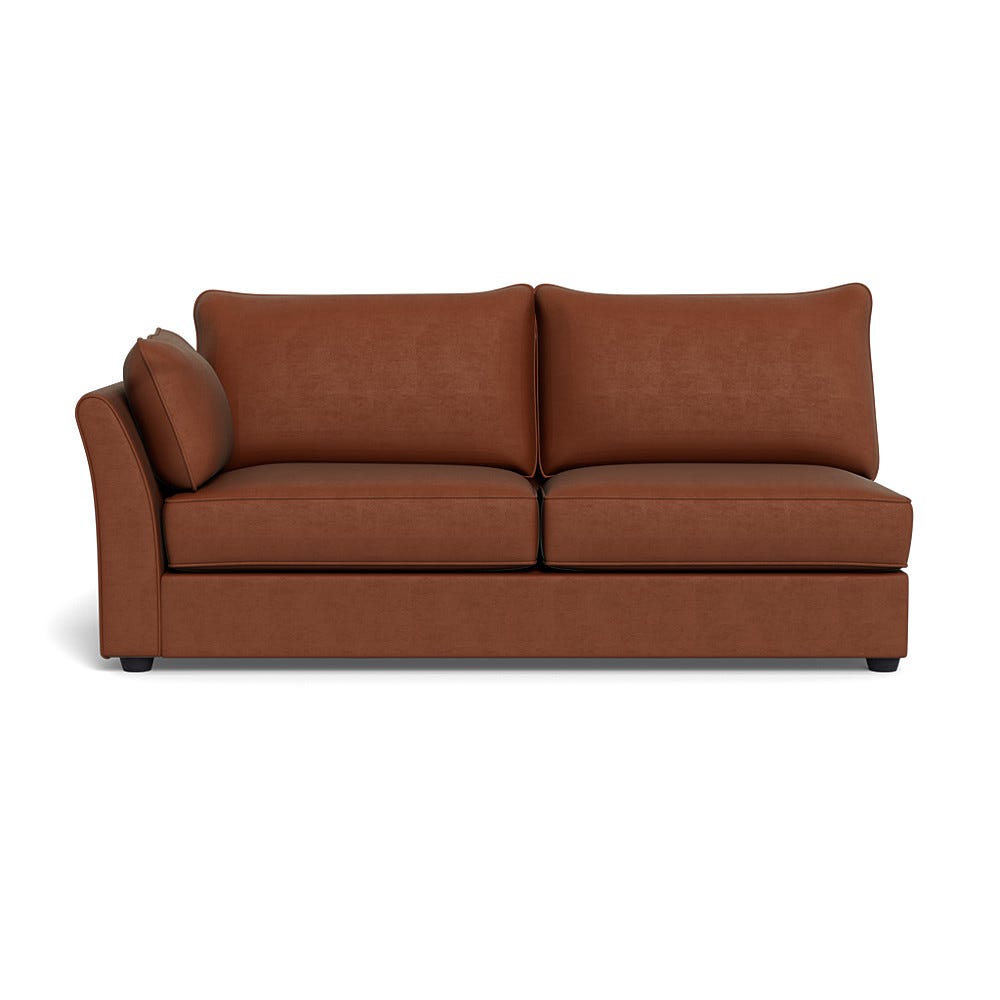 Heal's Tailor Large Corner Unit Left Hand Facing Smart Luxe Velvet Tawny Black Feet