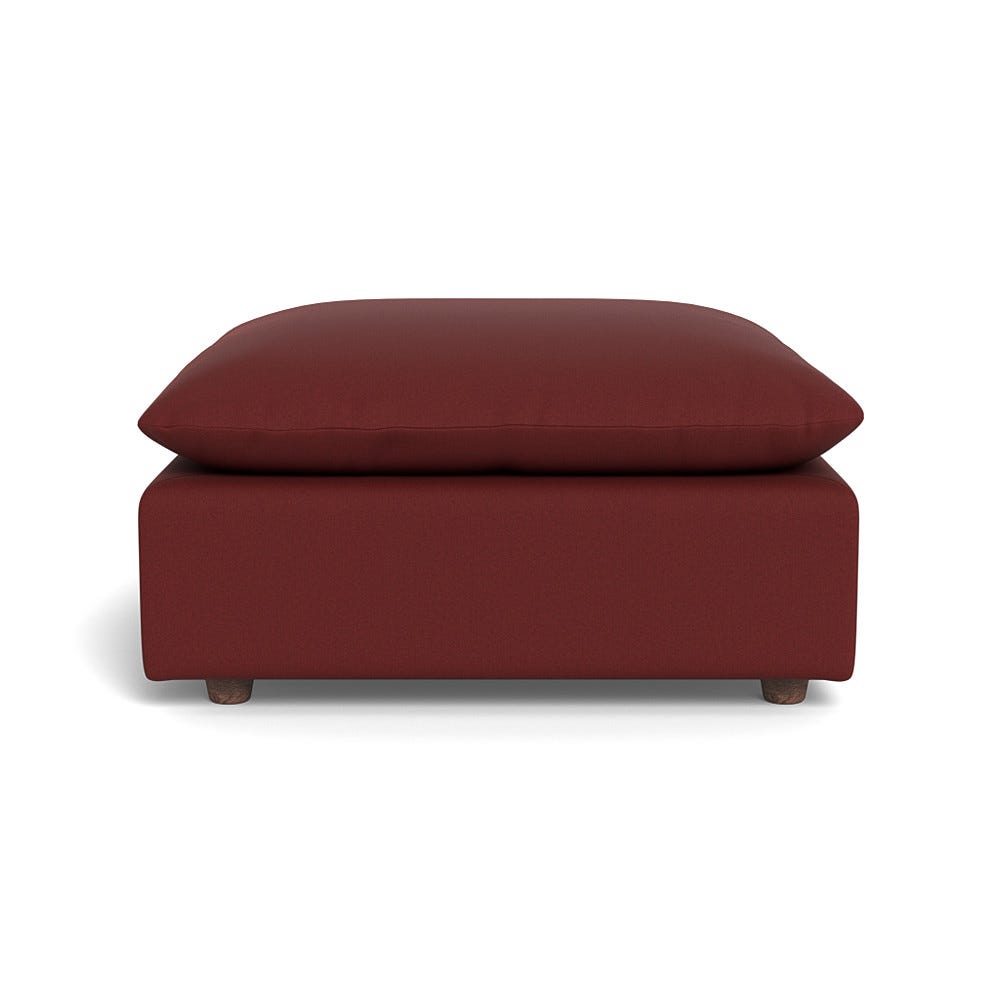 Heal's Astrid Ottoman Capelo Linen-Cotton Etruscan Red Walnut Stained Beech Feet 1