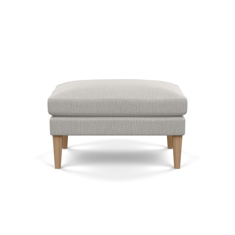 Heal's Wallis Ottoman Smart Linen Mix Silver Tinted Ash Feet