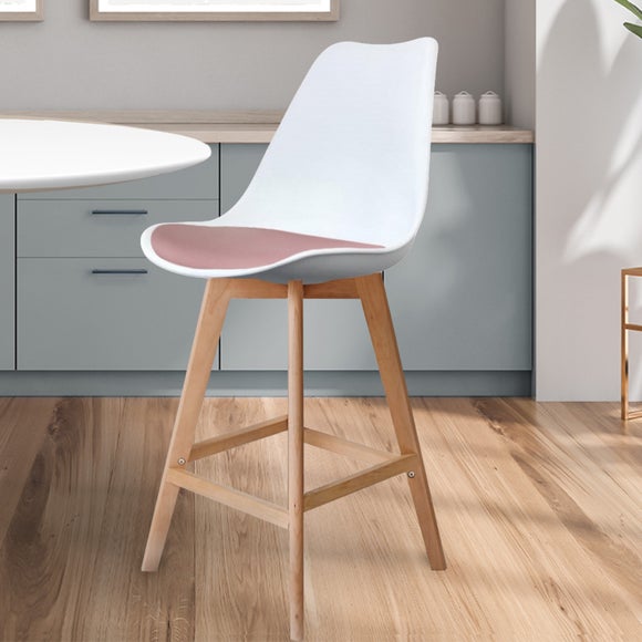 Fusion Living Soho White Plastic Bar Stool