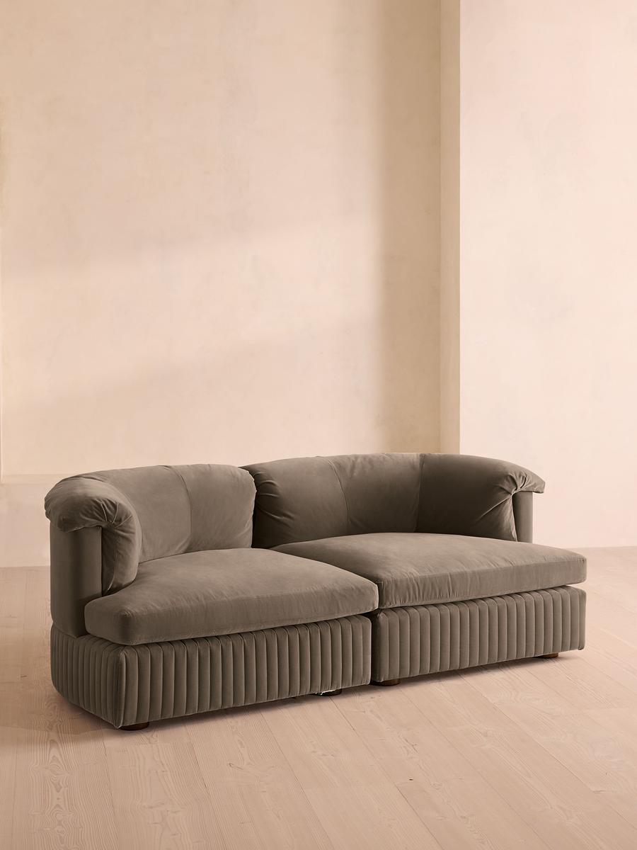 Oona Modular Sofa, Three Seater, Velvet Taupe