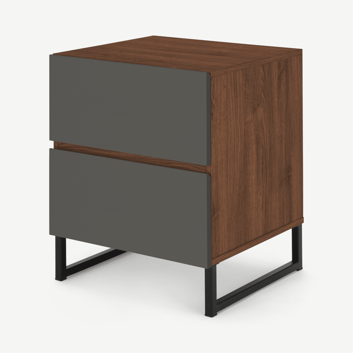 Hopkins Bedside, Grey and Walnut Effect