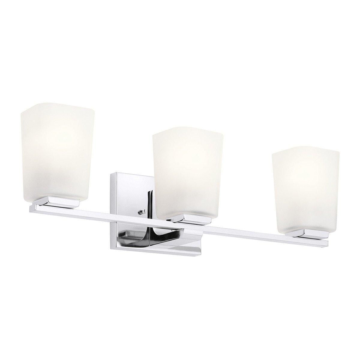 Netlighting Kichler Roehm Bathroom Wall Lamp Polished Chrome IP44 in Grey