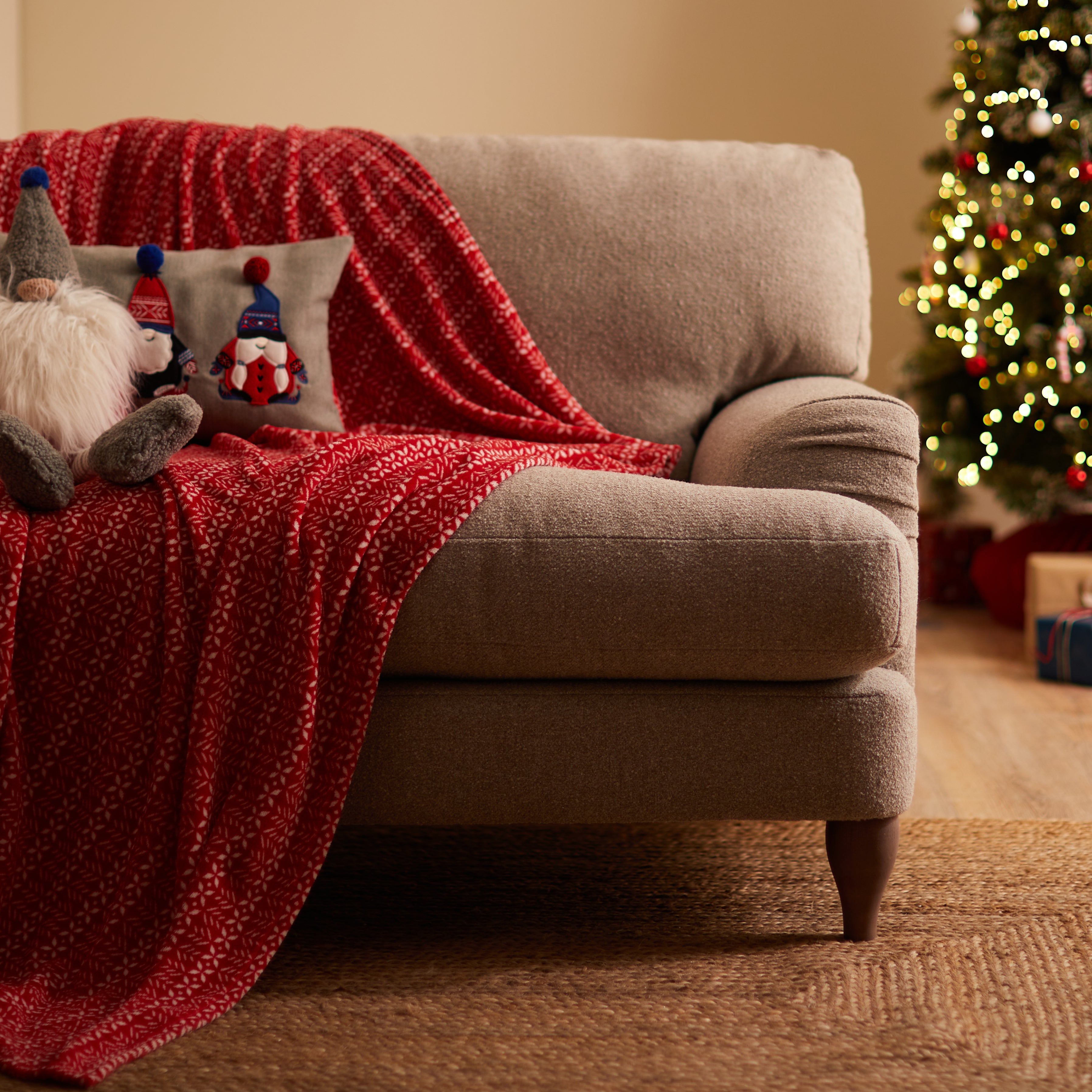 Nordic Nomad Fleece Blanket Red