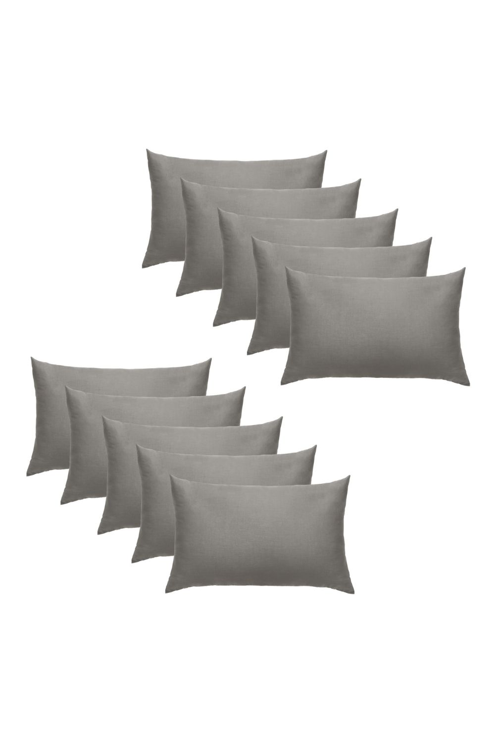 OHS 10 x Soft Cotton Housewife Pillowcases in Grey