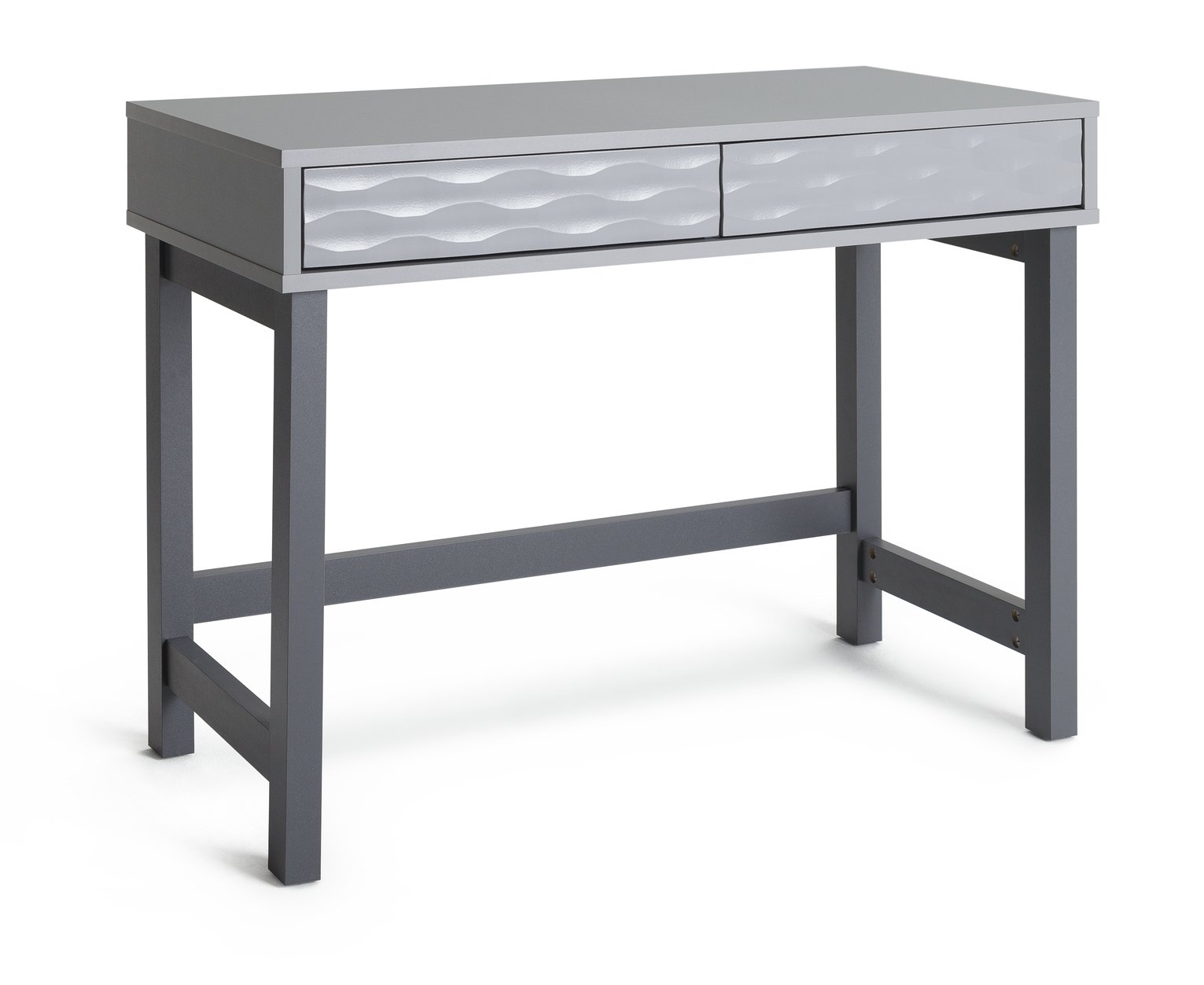 Habitat Zander 2 Drawer Desk - Grey Two Tone