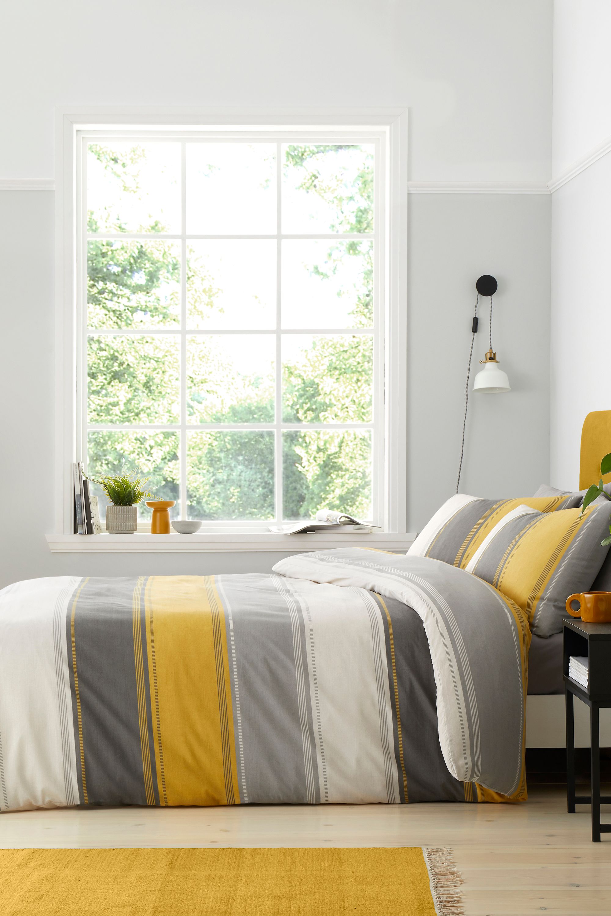 Fusion 'Betley' Classic Wide Stripe Duvet Cover Set in Mustard