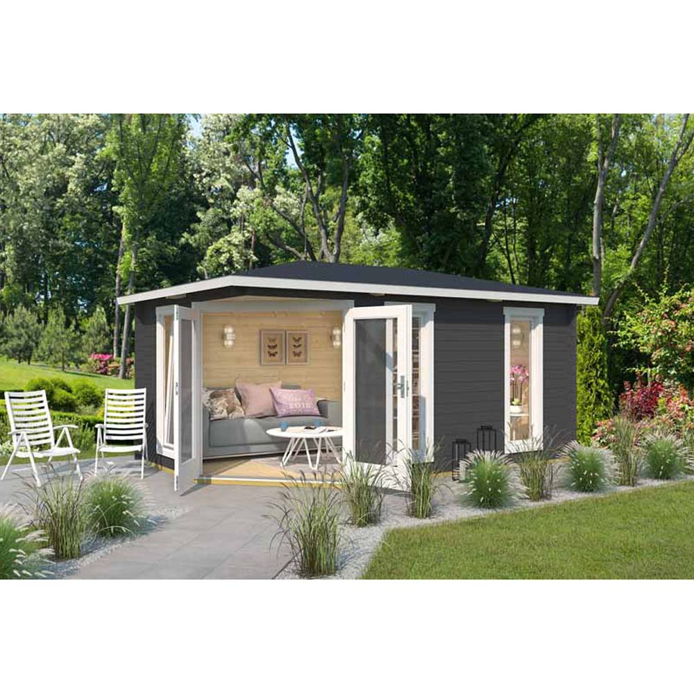 Lasita Maja Ltd Edinburgh 2-Log Cabin, Home Office - L490.3xW322.3xH246.24 cm in Light Tan 4