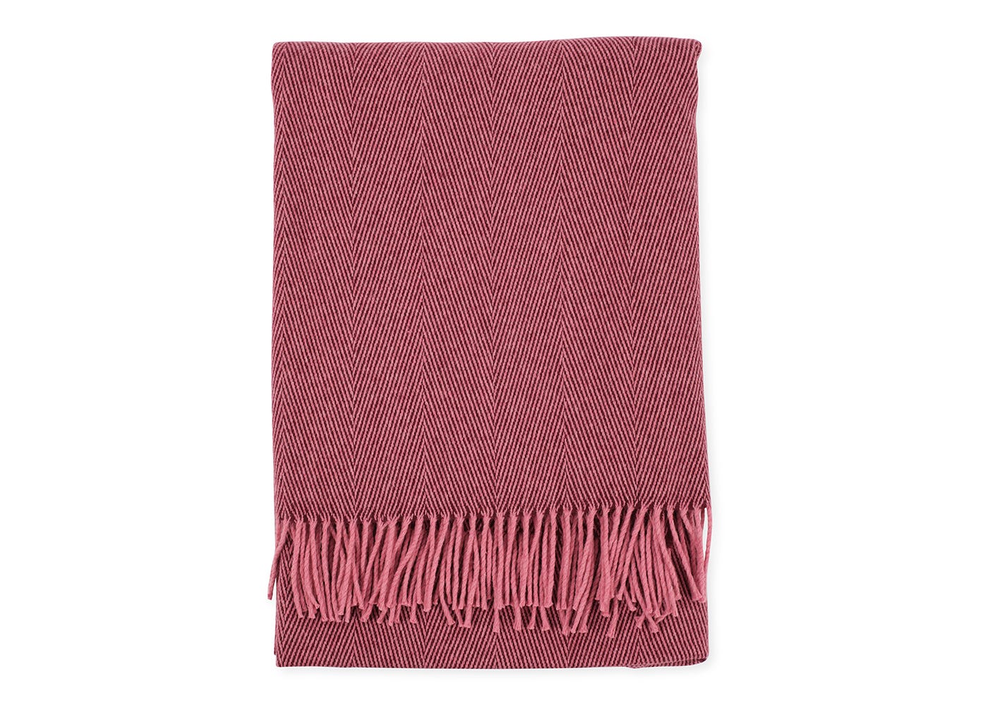 Heal's Herringbone Wool & Cashmere Throw Pink