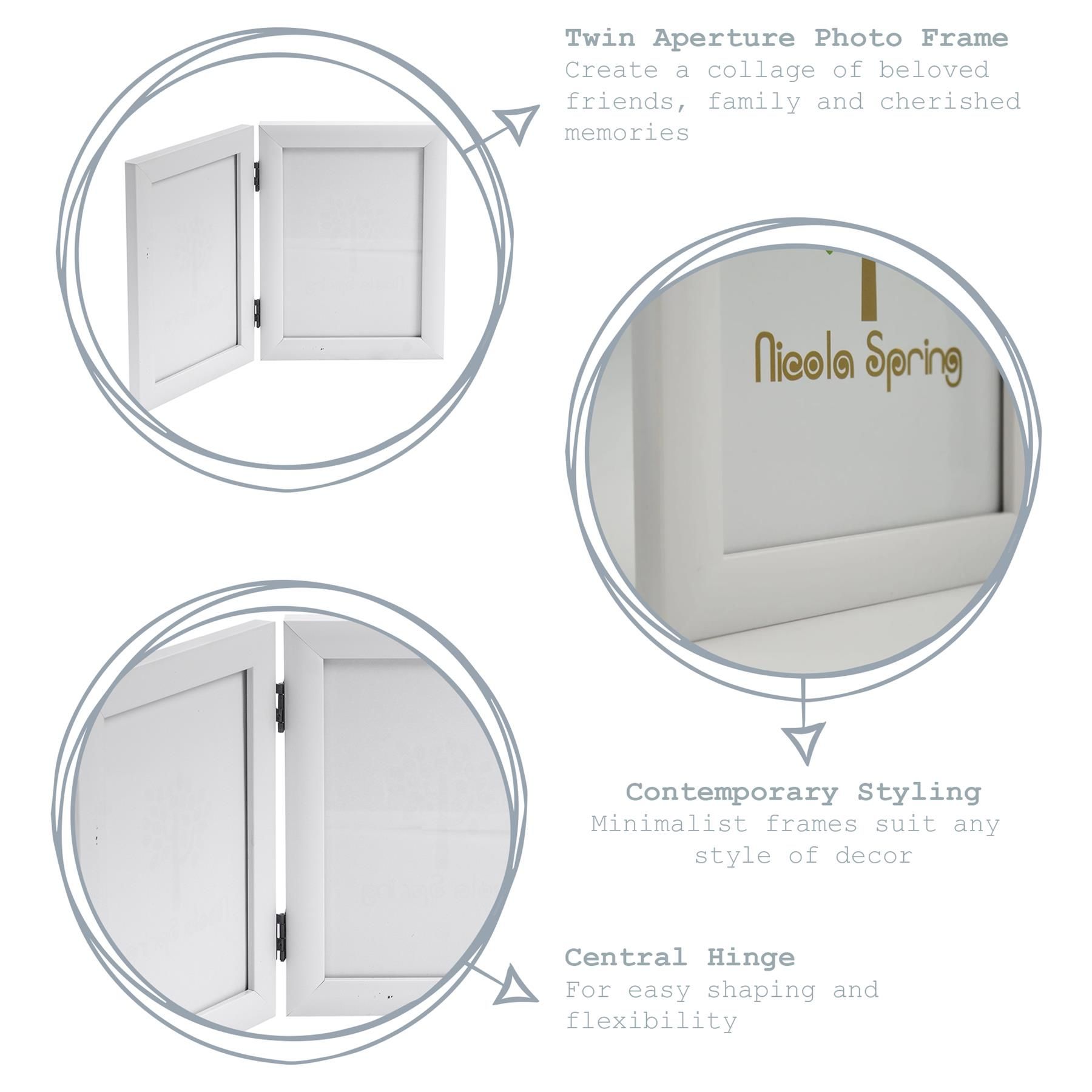 Nicola Spring 5x Folding 2 Photo Frames - 5 x 7" Freestanding Picture Display Frame in Black 2