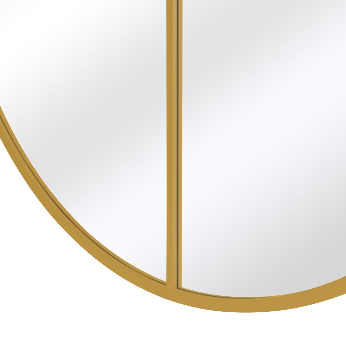 MirrorOutlet Gold XL Circular Window Metal Wall & Leaner Mirror (180 x 180CM) 4