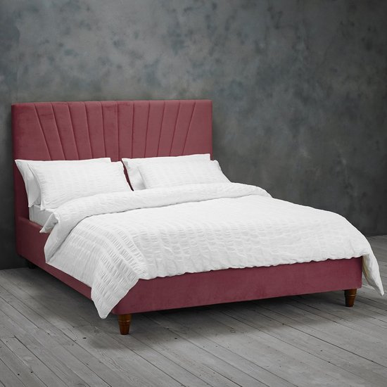 Lexie Double Fabric Bed In Pink