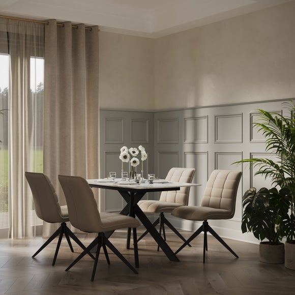 Indus Valley Aura Dining Table With 4 Aura Dining Chairs