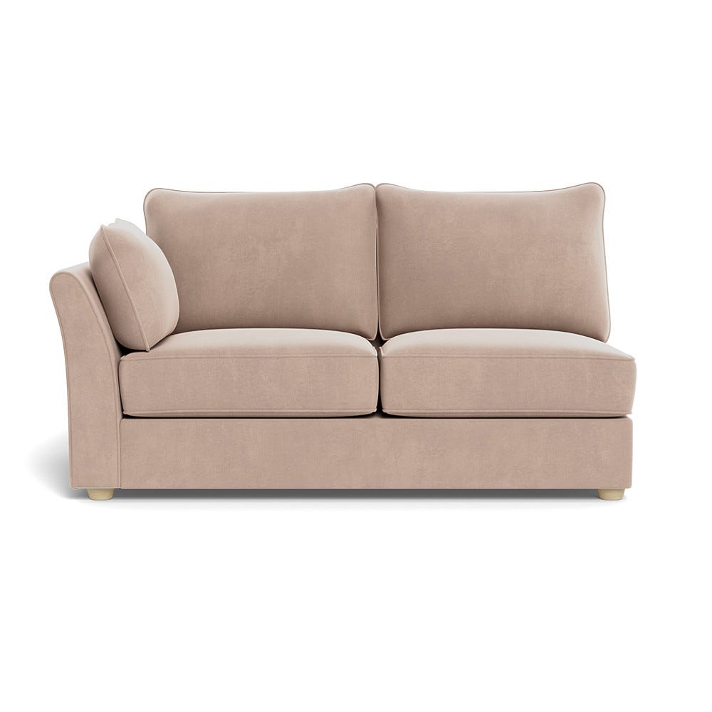 Heal's Tailor Medium Left Hand Facing Corner Unit Smart Velvet Pebble Natural Feet