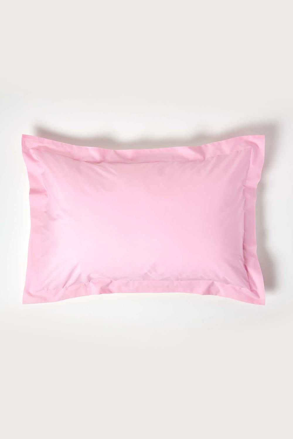 Homescapes Egyptian Cotton Oxford Pillowcase 200 TC, Standard Size in Pink