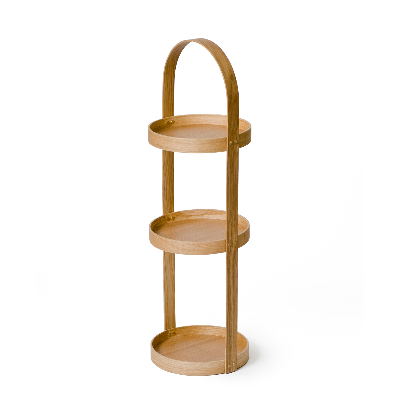 Wireworks Natural Oak Round Caddy 3 Tray Mezza