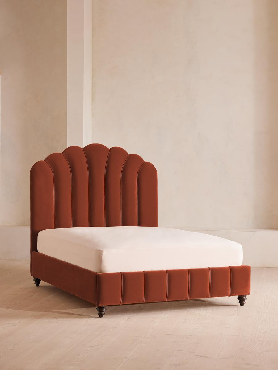 Manette Bed, Double, Velvet Rust