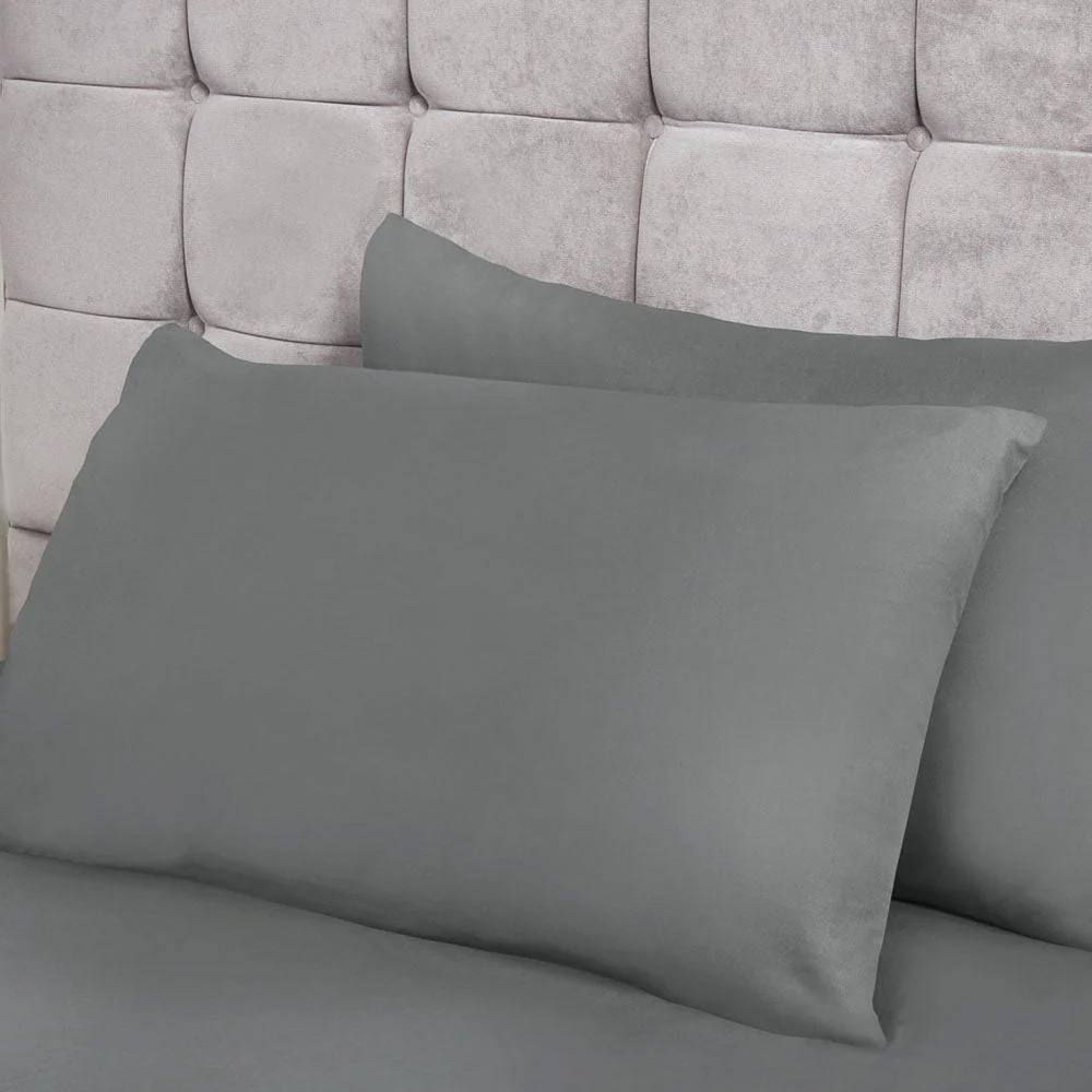 Voltico Soft Touch Pillowcase Pair Easy Care Non Iron - Grey White Black