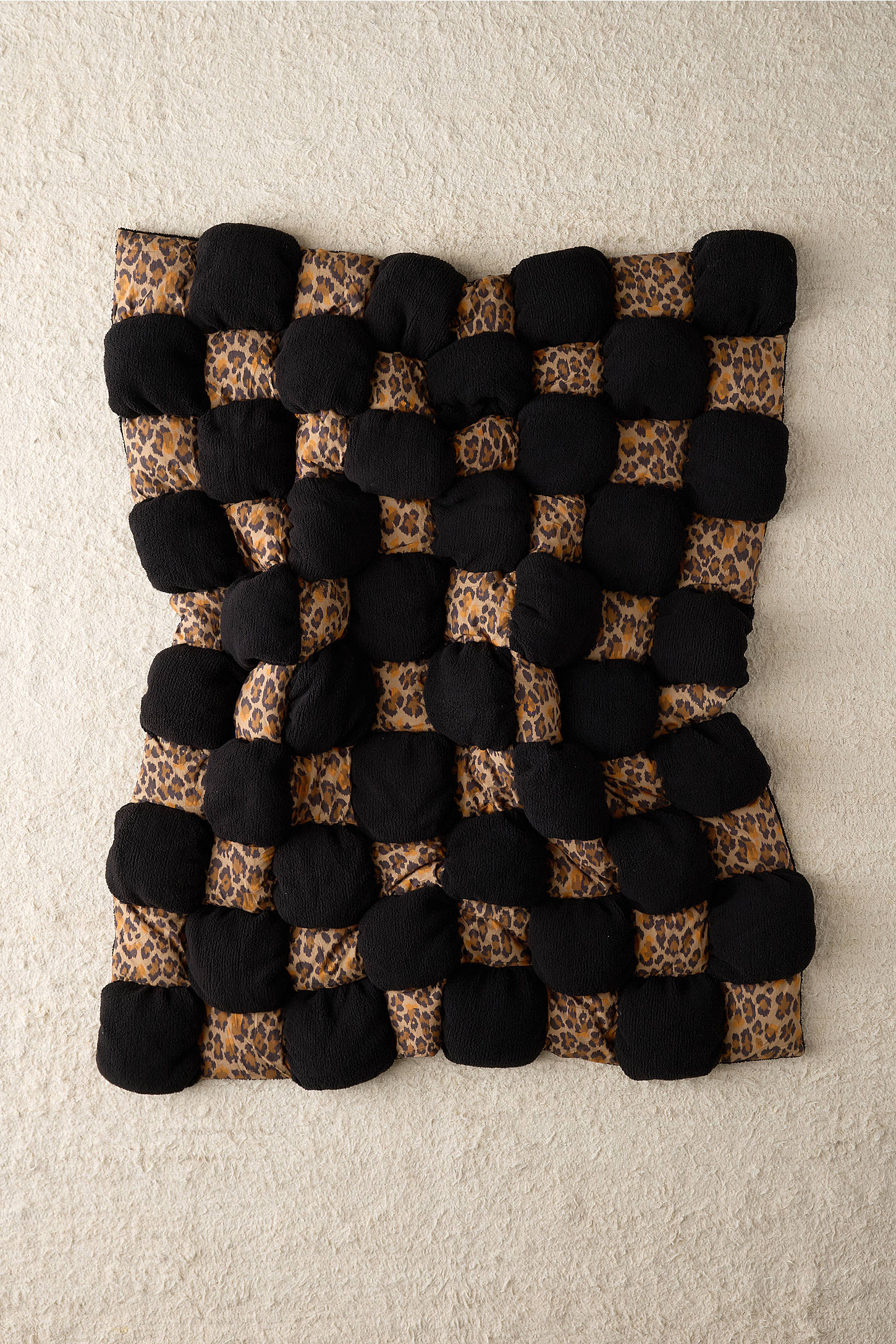Leopard Sherpa Puff Throw