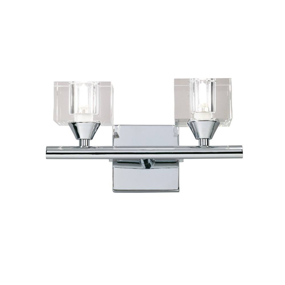 Netlighting Cuadrax Wall Lamp 2 Light G9 Polished Chrome in Silver