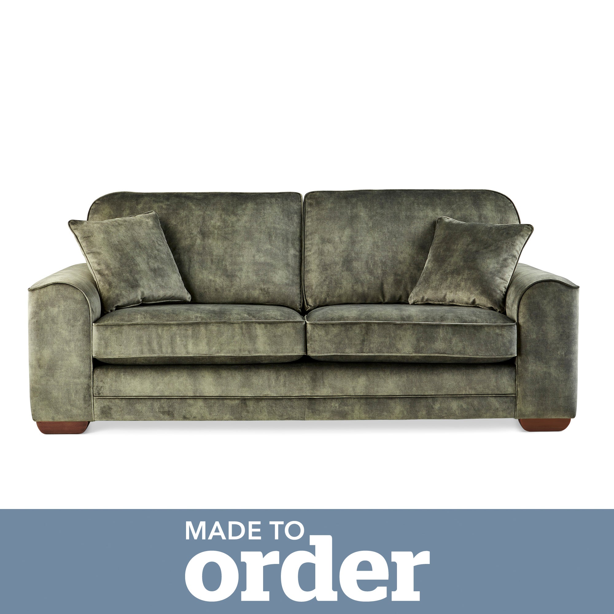 Morello 3 Seater Sofa Slub Velvet Slub Velvet Forest Green