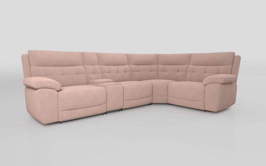 Pink Fabric Belford 3 Corner 1 Sofa with Console