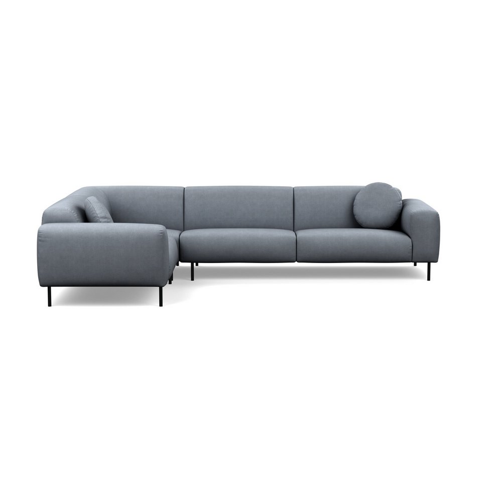 Heal's Luna Medium Left Hand Facing Corner Sofa Siena Cotton Shale Grey Black