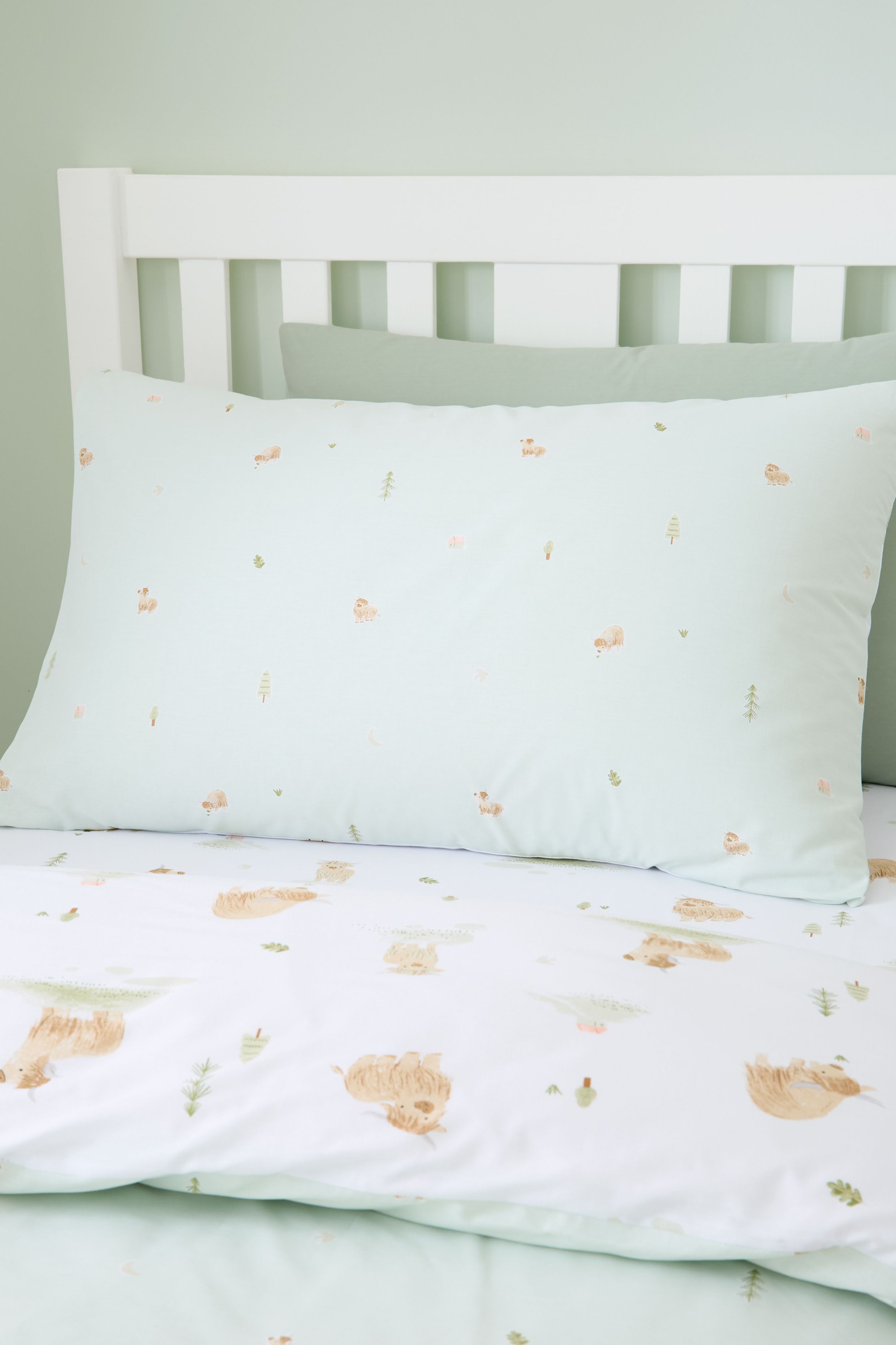 Bianca 'Mini Moo Cow' Reversible Cotton Duvet Cover Set in White 4