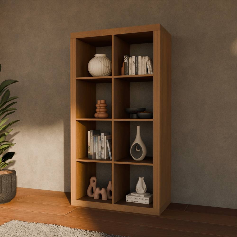 sweeek 4-level Bookshelf With 8 Compartments in Brown