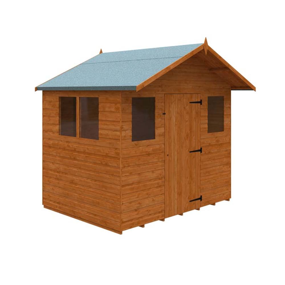 Buttercup Farm 6 x 8 Feet Cabin 12mm Shed - Solid Wood/Softwood/Pine in Burnt Orange