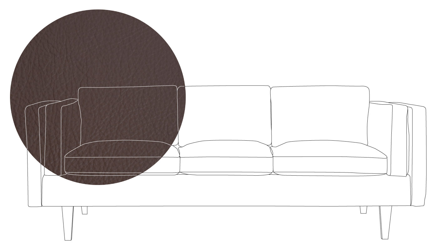 Heal's Chill 4 Seater Sofa Leather Hide Chocolate 7182 Walnut Feet