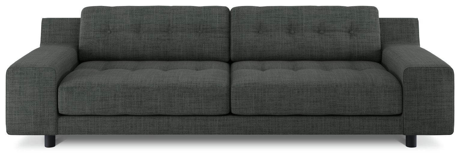 Habitat Hendricks 4 Seater Fabric Sofa - Charcoal