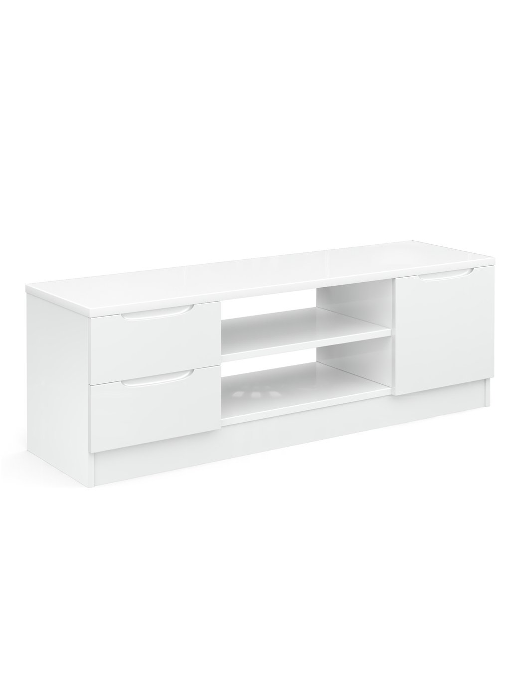 Legato Gloss 1 Door 2 Drawer TV Unit - White