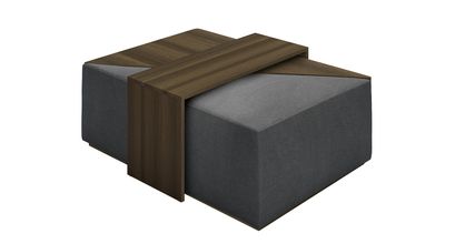 Astaire Modular Coffee Table Set Footstool in Charcoal Brushed Linen Cotton - sofa.com