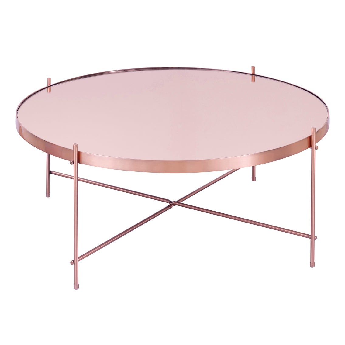 Oakland Circular Copper Coffee Table - Copper Brown