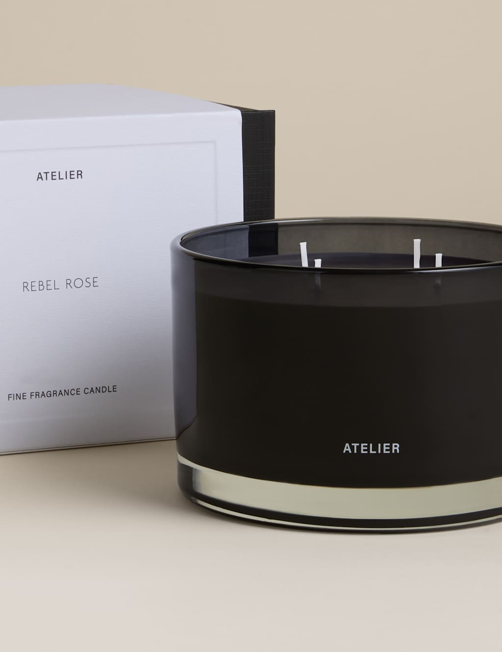Atelier Rebel Rose 4 Wick Candle Black Mix